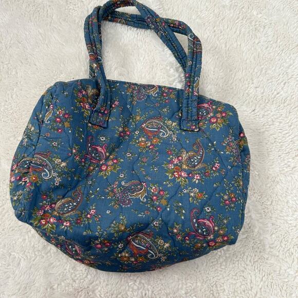 Unbranded Handbags - Small Blue Multicolor Paisley Mini Duffel Bag Soft Girl Cottage Core Aesthetic